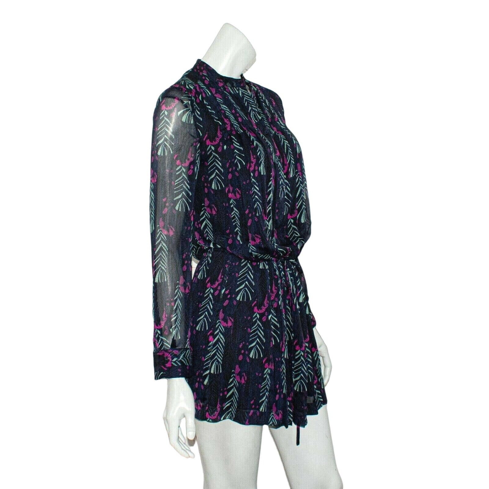 Antik Batik ANTIK BATIK Flint Mini Dress Silk Blue Black Print Sz Small Size S / US 4 / IT 40 - 5 Thumbnail