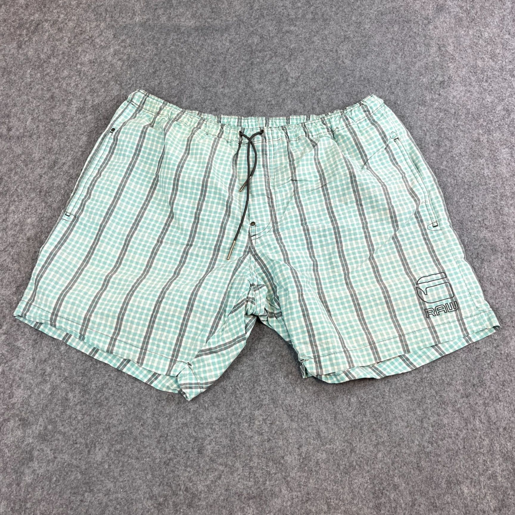 G-Star G-Star Mens Swimming Shorts Trunks 2XL Green Check Plaid Swimwear Shorts Bottom Boys? Size US 39 - 2 Thumbnail
