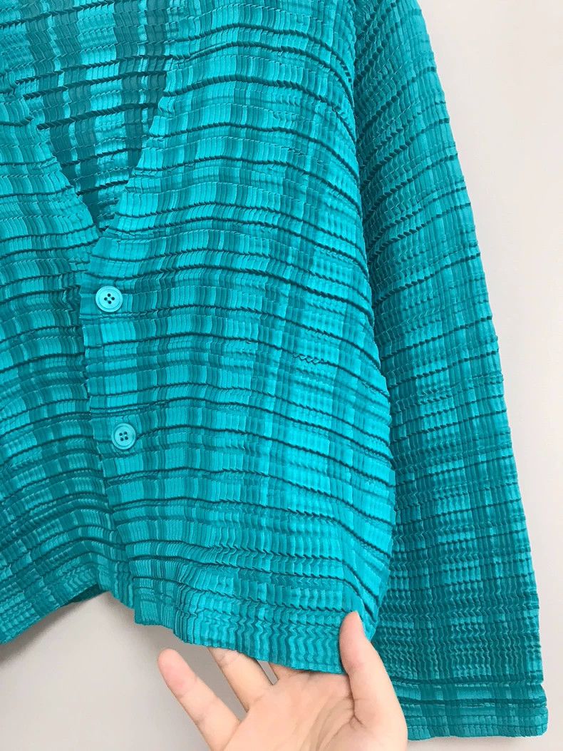 Issey Miyake Issey Miyake Green cardigan jacket Size M / US 6-8 / IT 42-44 - 2 Thumbnail