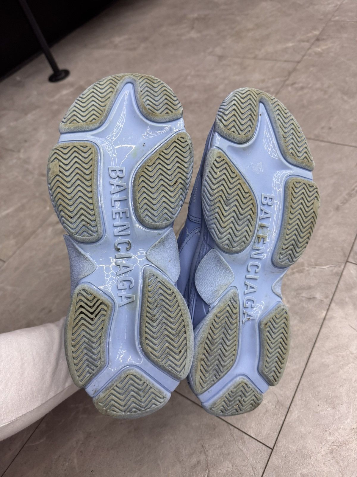 Balenciaga Balenciaga Triple S Baby Blue All Over Logo Sneaker Size US 10.5 / EU 43-44 - 5 Thumbnail