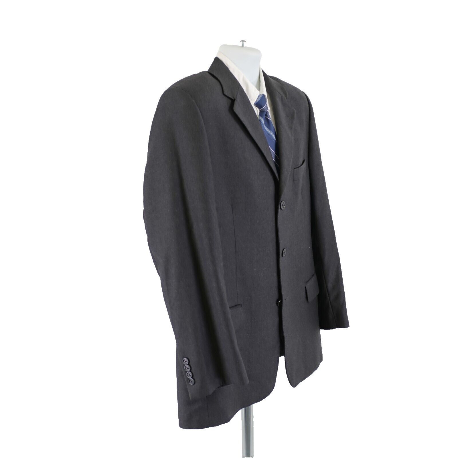 Pronto Uomo Pronto Uomo Italy Angelico Super 100s Worsted Wool Gray 3 Bu Size 42R - 7 Thumbnail
