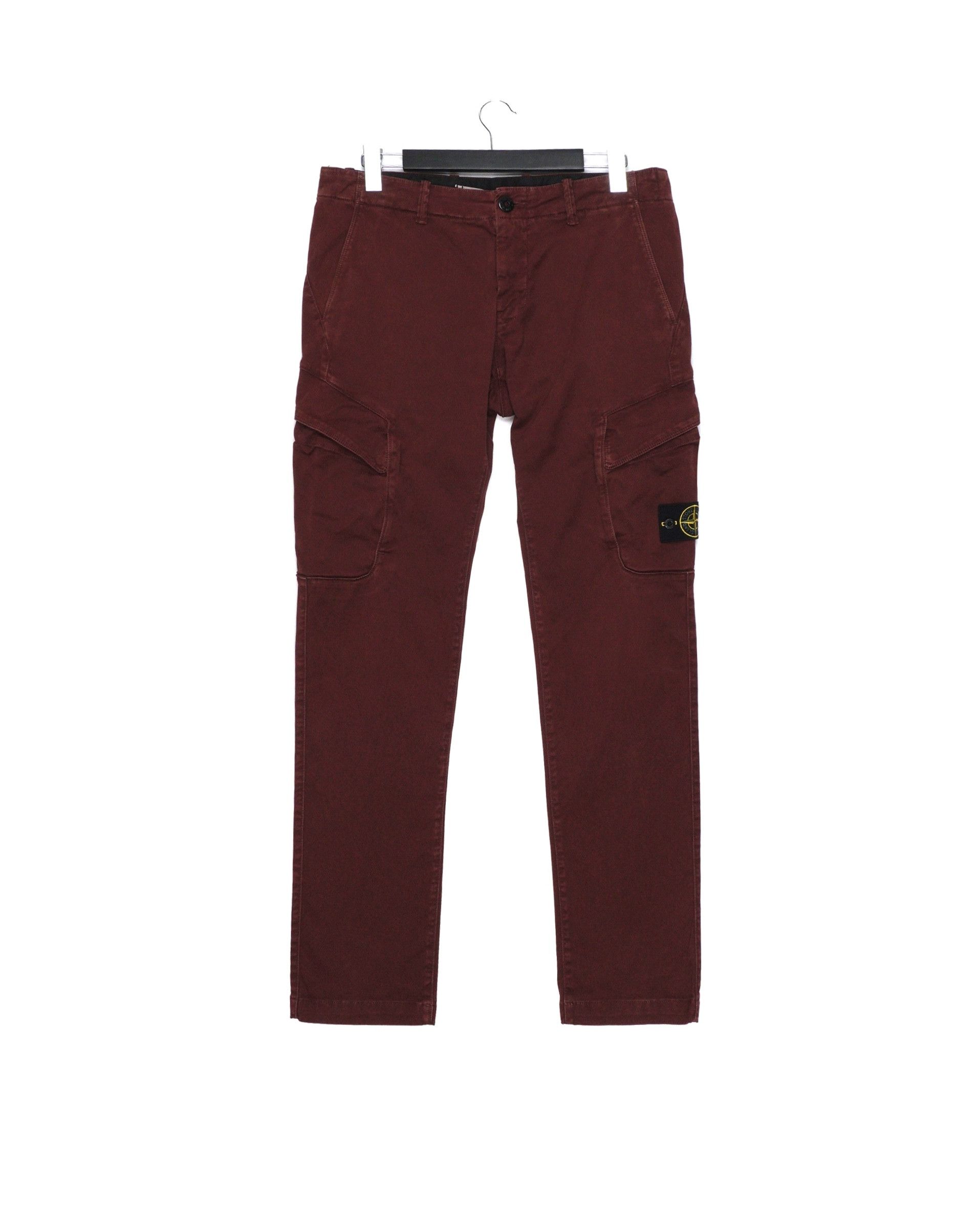 image of Stone Island Red Tactical Multipocket Skinny Fit Cargo Pants, Men's (Size 33)