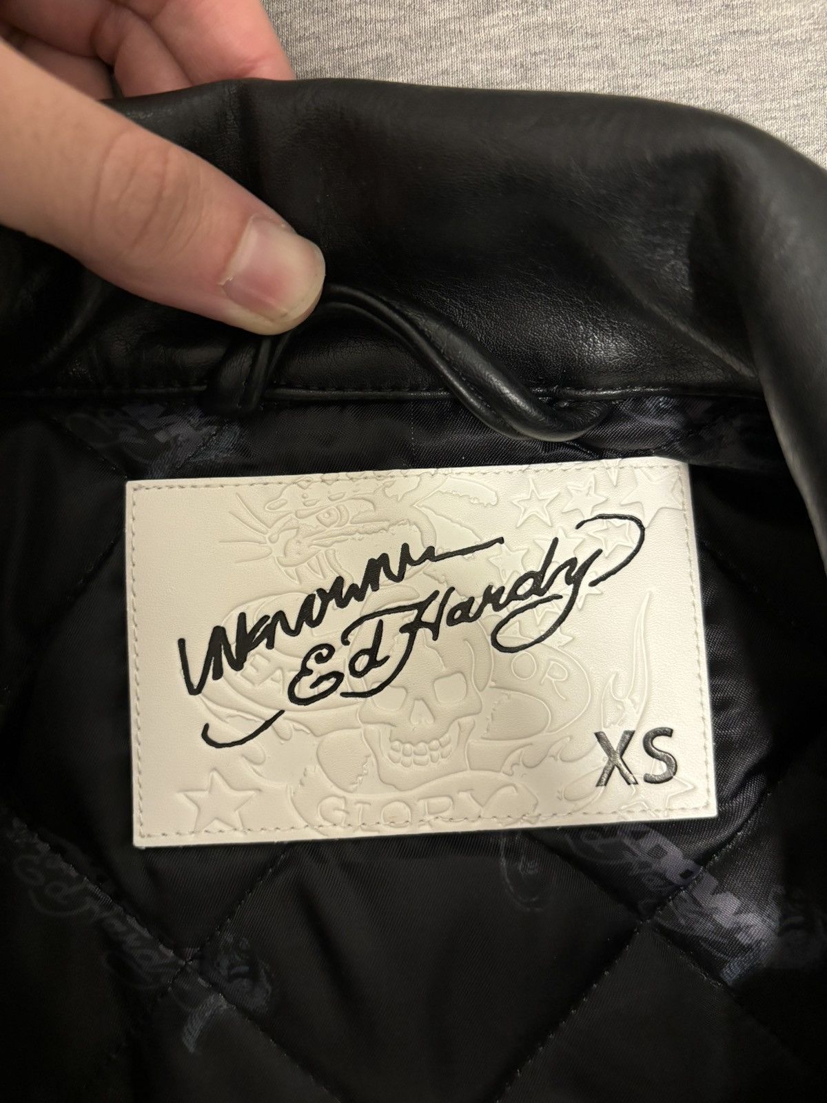 Ed Hardy × Unknown London Ed Hardy x Unknown London leather jacket Size US XS / EU 42 / 0 - 3 Thumbnail