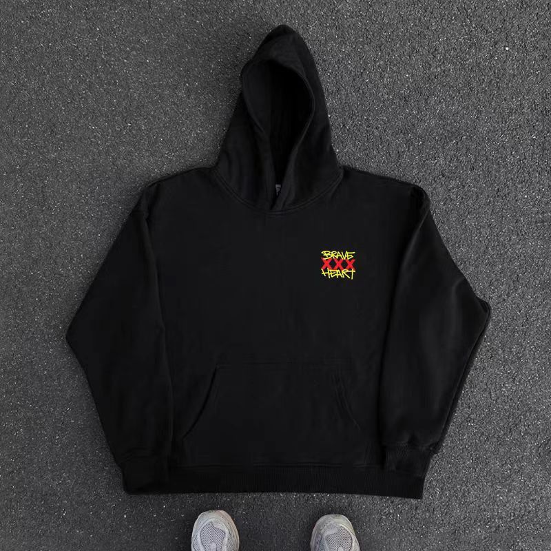 Japanese Brand Street Letter Creative Print Quirky XL Hooded Sweatshirt Size US XL / EU 56 / 4 - 4 Thumbnail