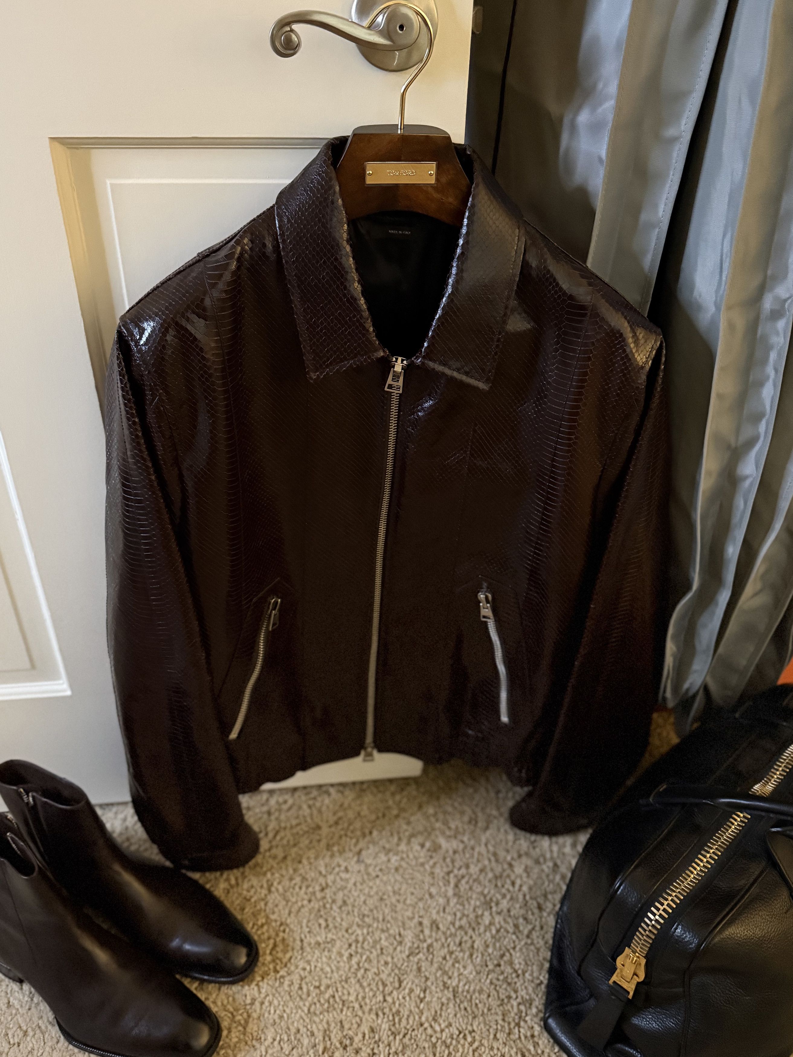 Tom Ford Fits smaller, Ultimate NWT $10,700 w/tax Python Jacket Size US XL / EU 56 / 4 - 20 Thumbnail