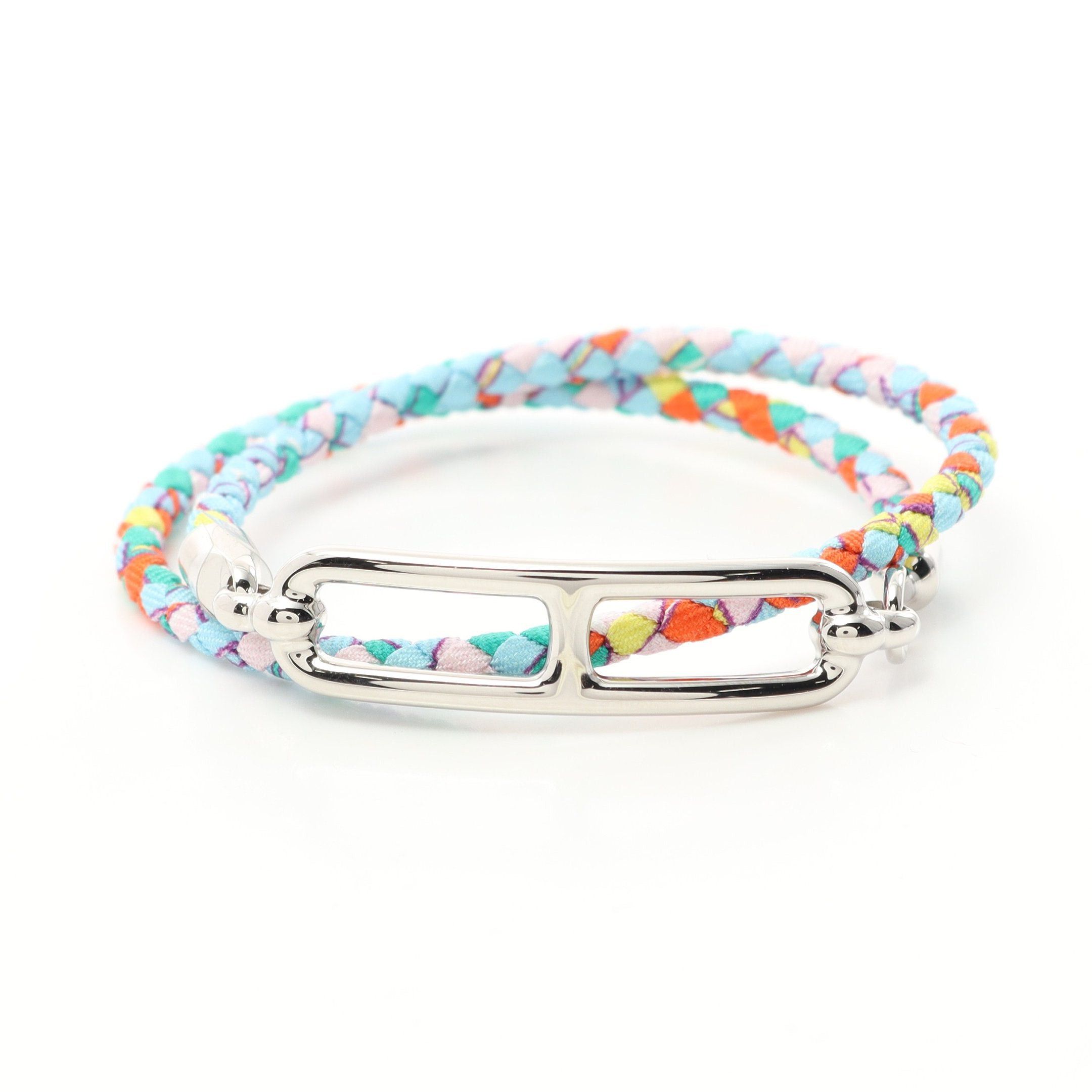 Hermes Hermes Ruri Bracelet Silk Silver Multicolor Size ONE SIZE - 1 Thumbnail