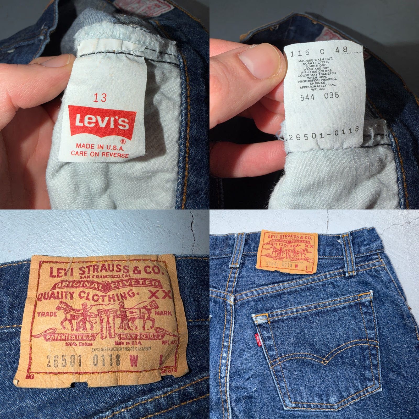 Levi's VINTAGE Levi's 501 Jeans 80s 90s USA Straight High Rise WWomen's 13 Blue Denim 5-Pocket CS Regular XX Size 34" / US 12 / IT 48 - 10 Thumbnail
