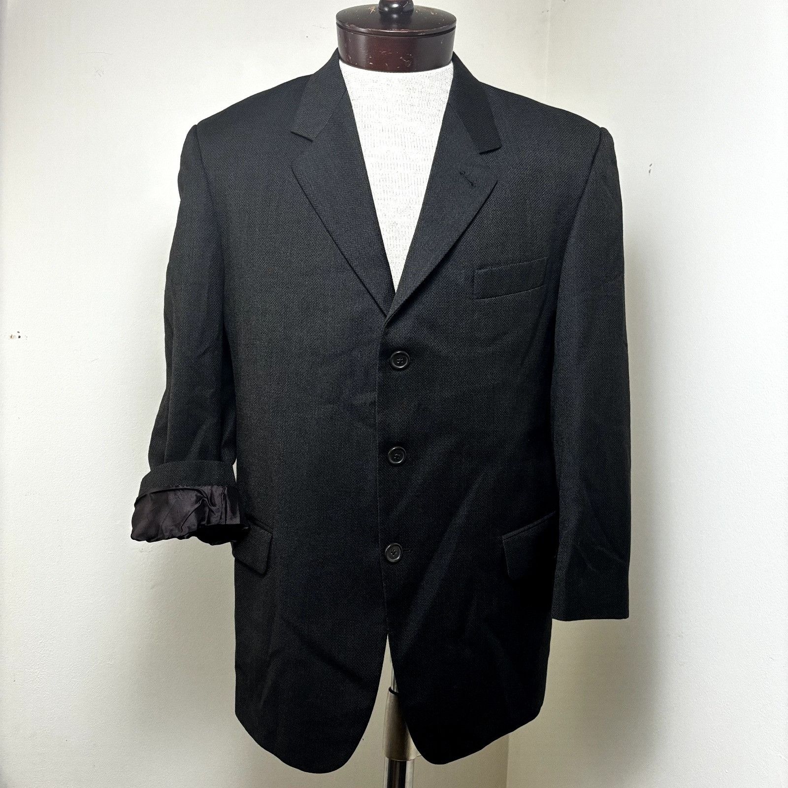 Other Mezzanotte Uomo Men's 3/4 Sleeves Green Brown Textured Blaze Size 42R - 2 Thumbnail