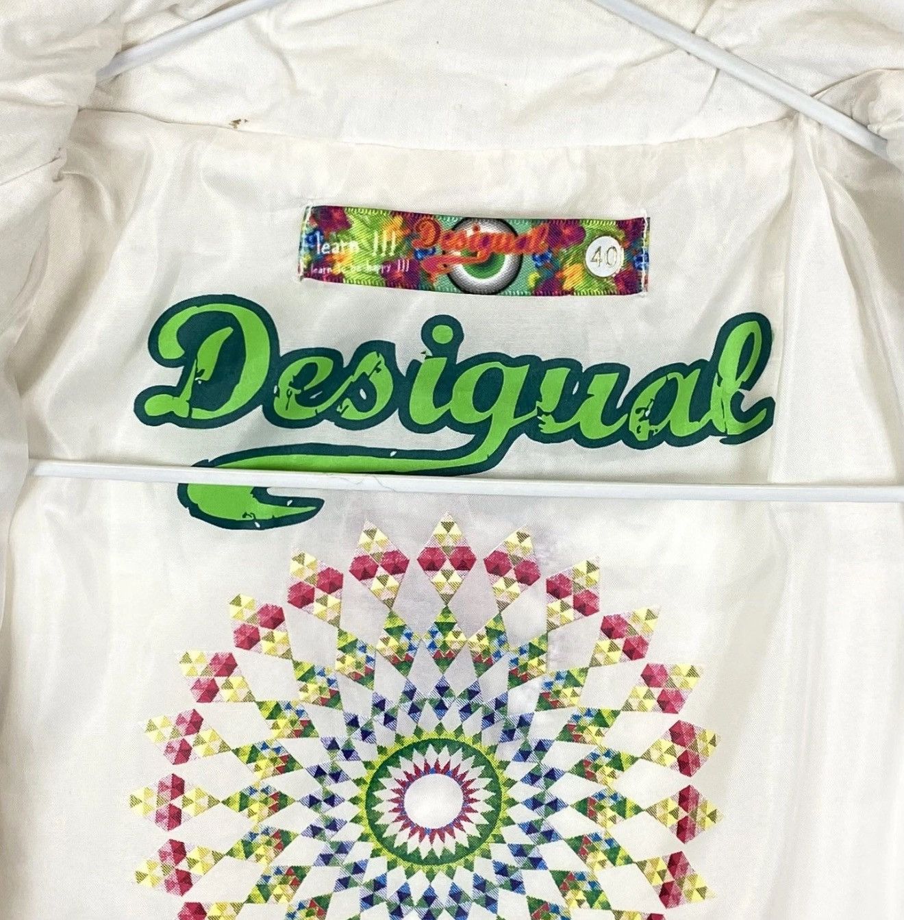 Desigual Desigual Pakaian Jadi Wanita Coat Jacket White Embroidered Size L / US 10 / IT 46 - 10 Thumbnail