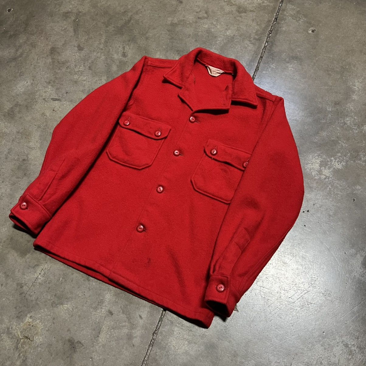 Vintage Vintage 70s Boy Scouts Red Wool Shirt Jacket Mackinaw USA Size US S / EU 44-46 / 1 - 2 Thumbnail