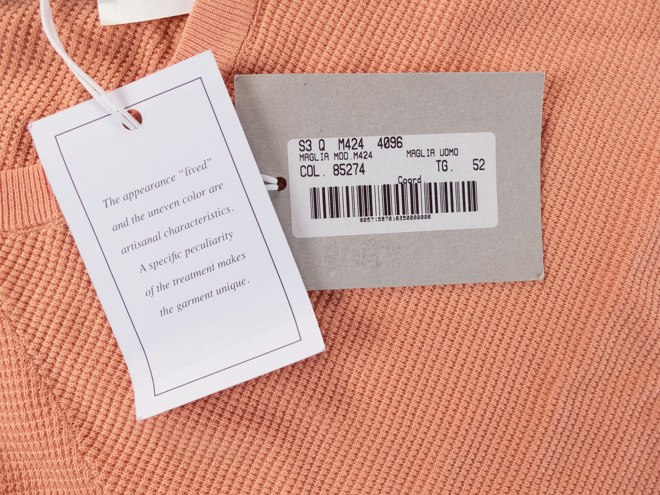 Aspesi ASPESI salmon pink knit cotton t-shirt Size XL / 52 IT q Size US XL / EU 56 / 4 - 4 Thumbnail
