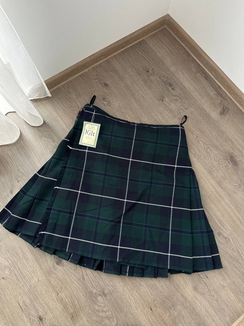 Vintage Vintage Scottish Highland Woven Green Cell Skirt Kilt Size 30" / US 8 / IT 44 - 16 Thumbnail
