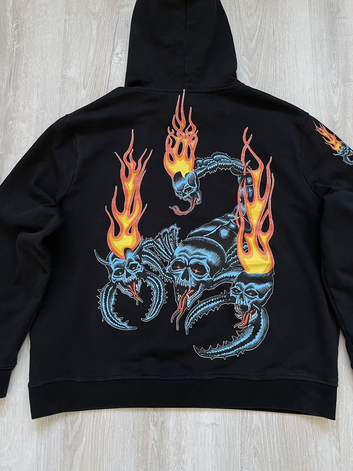 Allsaints ALLSAINTS Scorpion Fire Hoodie Big Logo Black Size US XL / EU 56 / 4 - 2 Thumbnail