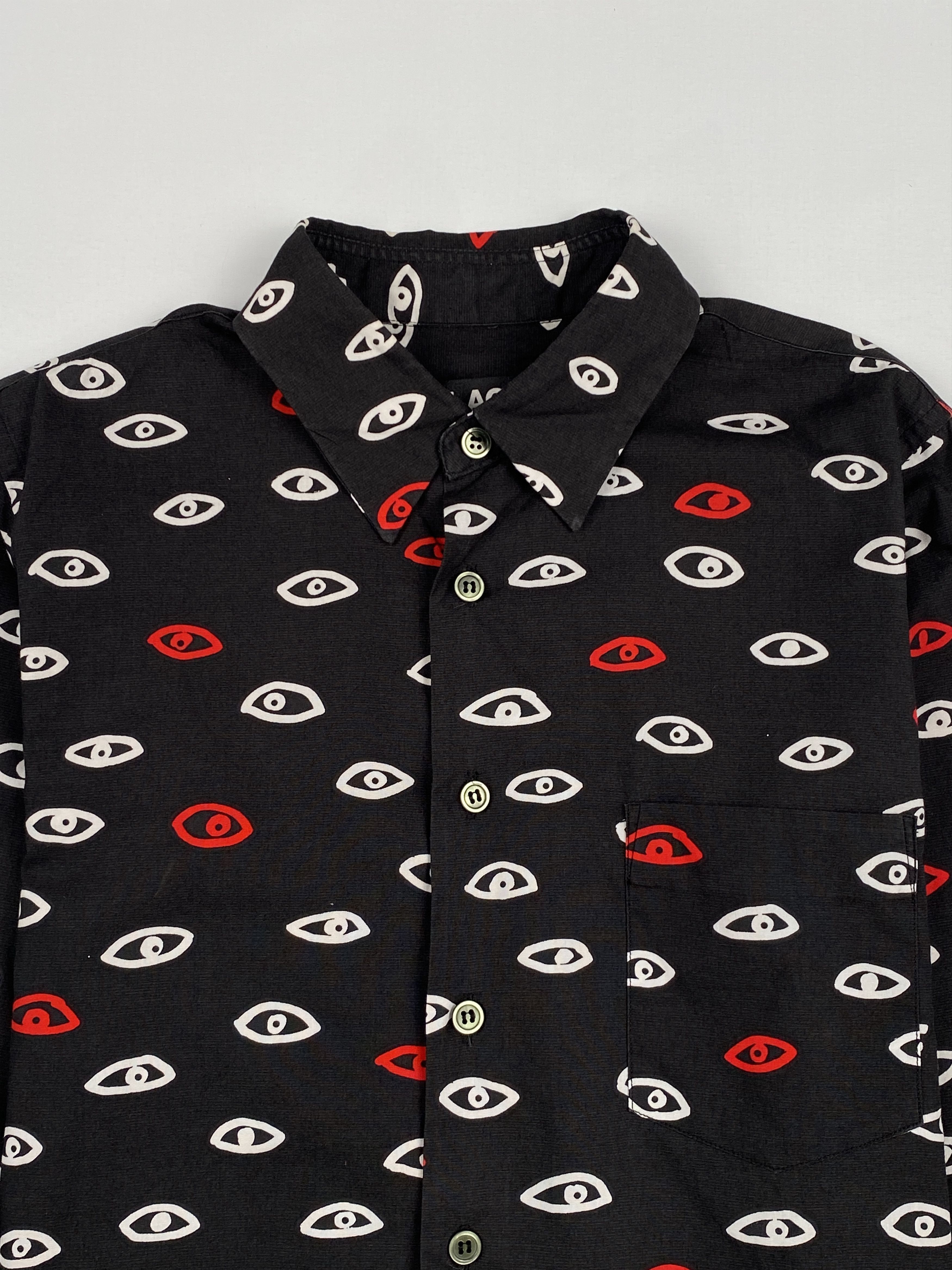 Comme des Garcons Black AD2015 Eyes All-Over Print Flannel Long Sleeves Shirt Size US XS / EU 42 / 0 - 3 Thumbnail
