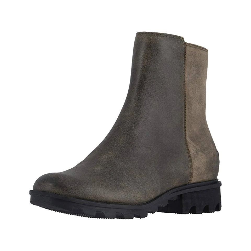 Sorel Phoenix Zip Ankle Booties Suede Leather Burro Gray 7.5