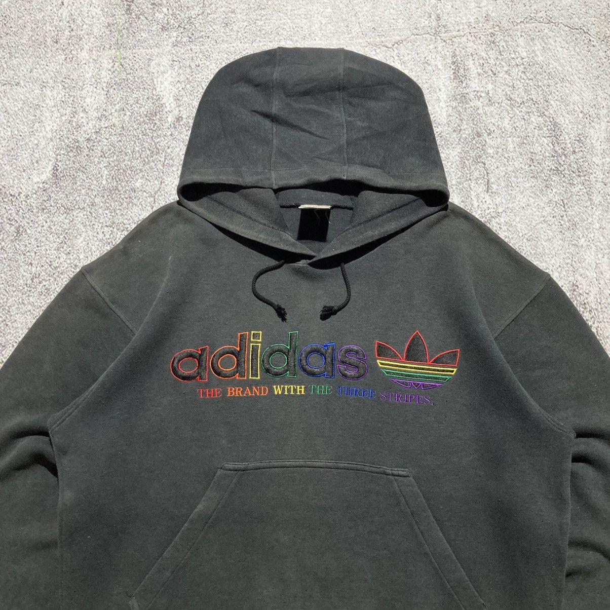 Adidas 1990s Vintage Adidas Rasta Descente Reggae Hoodie Black Size US L / EU 52-54 / 3 - 2 Thumbnail