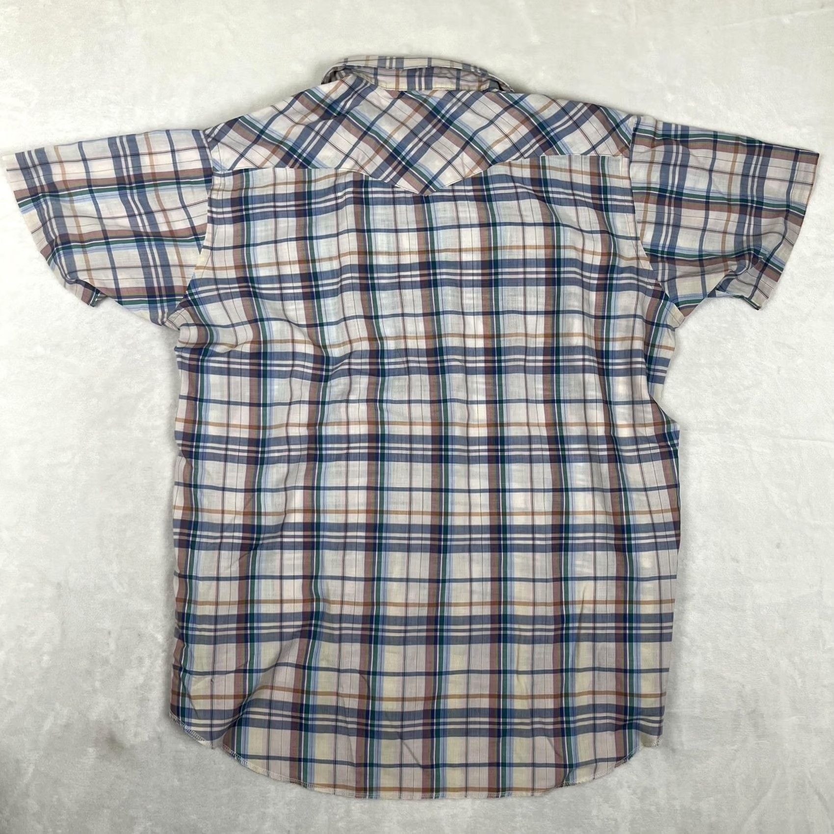 Wrangler Wrangler Shirt Mens 2XLT Multicolor Plaid Short Sleeve Snap Front Western Tall Size US XXL / EU 58 / 5 - 6 Thumbnail