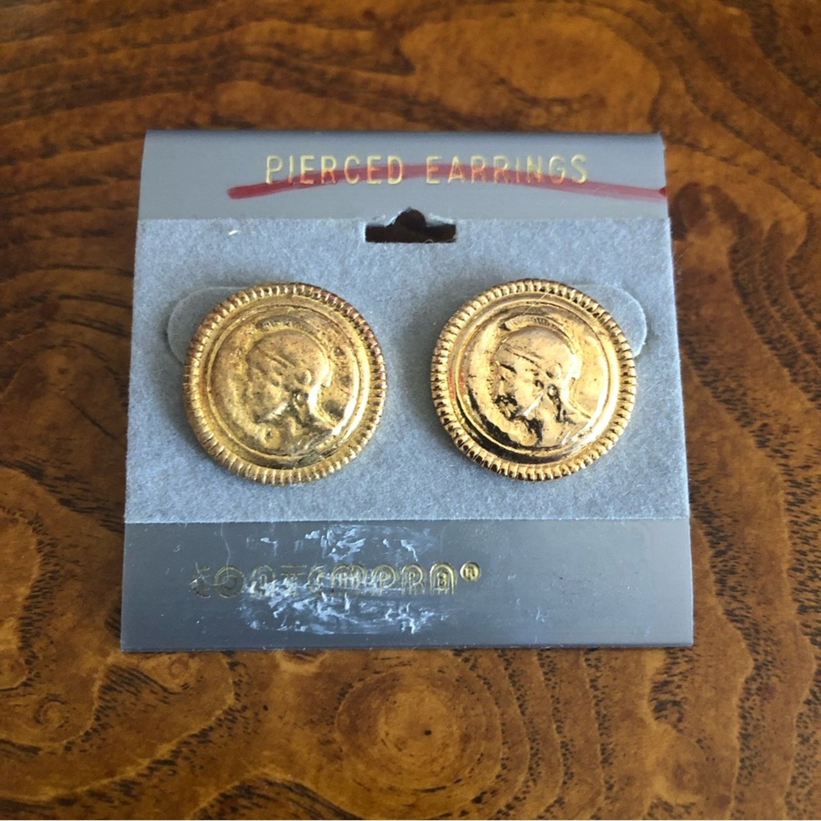Jewelry Contempra Gold Plated Faux Coin Pierced Earrings, Women's