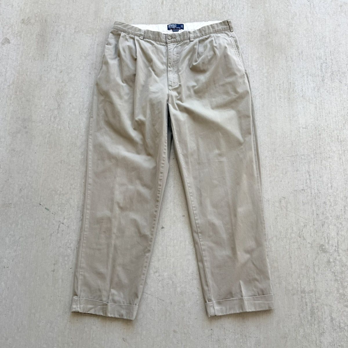 Polo Ralph Lauren Vintage Polo Ralph Lauren Hammond Chino Pants Pleated 36x30 Size US 36 / EU 52 - 1 Thumbnail