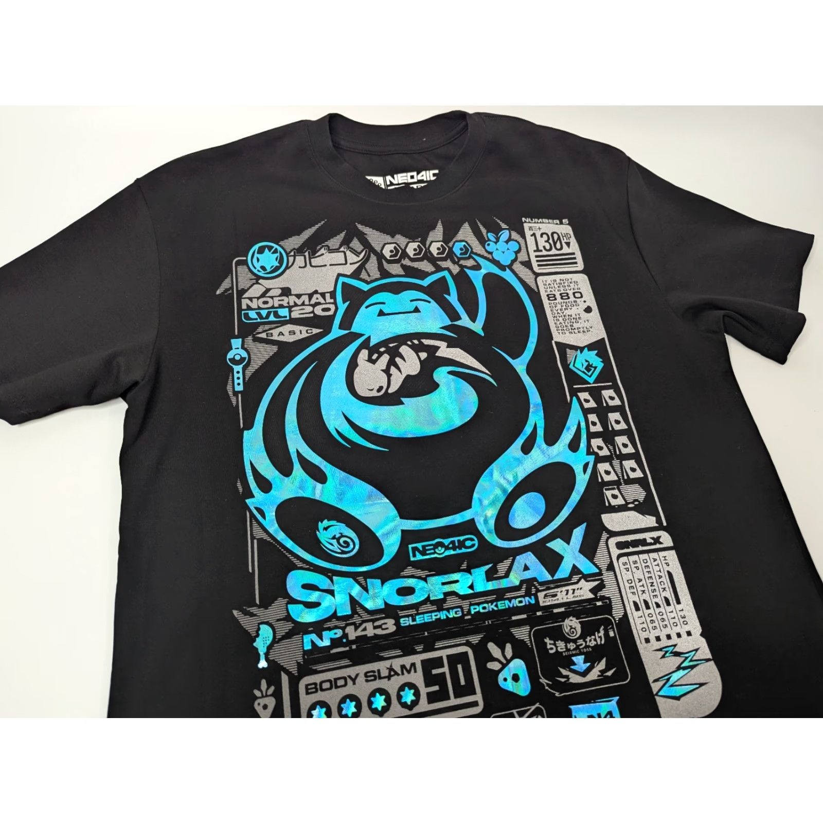 Vintage VINTAGE Neo4ic Pokemon Snorlax Black Blue Holographic T-Shirt XL SNOR-LX Holo Size US XL / EU 56 / 4 - 2 Thumbnail