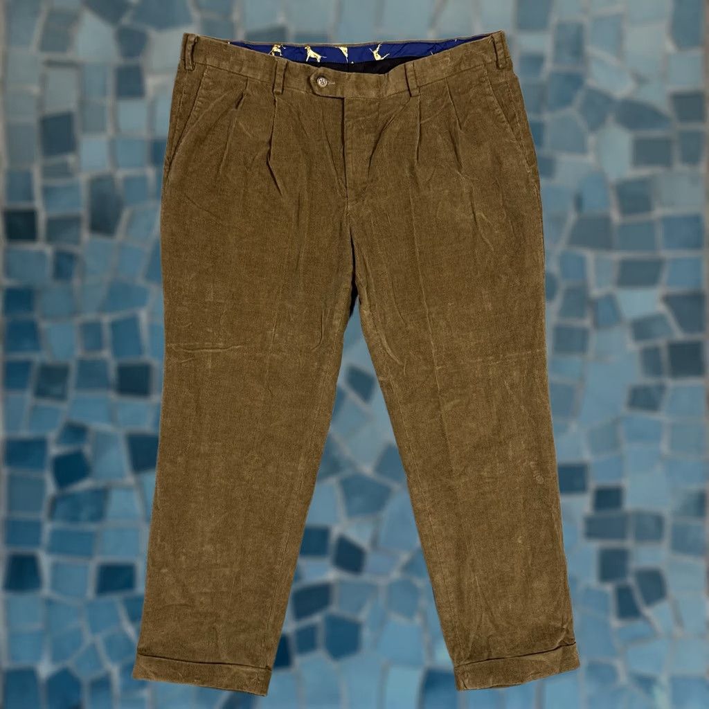 Ralph Lauren VINTAGE Ralph Lauren Pants Mens 38x29 Corduroy Brown Wale Cuffed Dress Pants Slim Straight Linen? Size US 38 / EU 54 - 1 Thumbnail