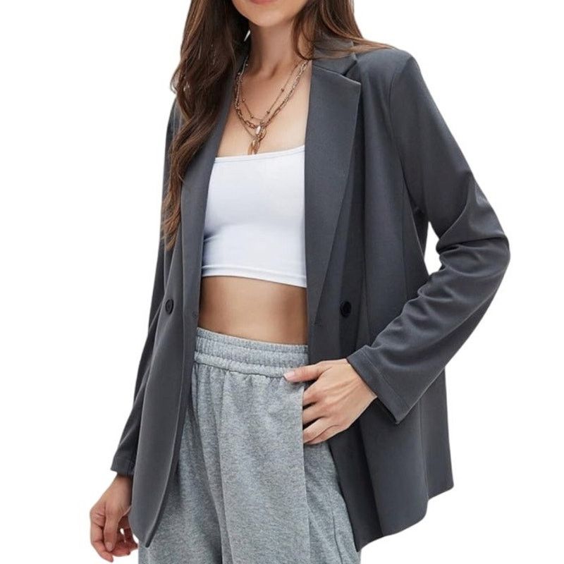 Other Exlura Dark Gray Lightweight Long Sleeve Loose Fit Jacket Size L / US 10 / IT 46 - 2 Thumbnail