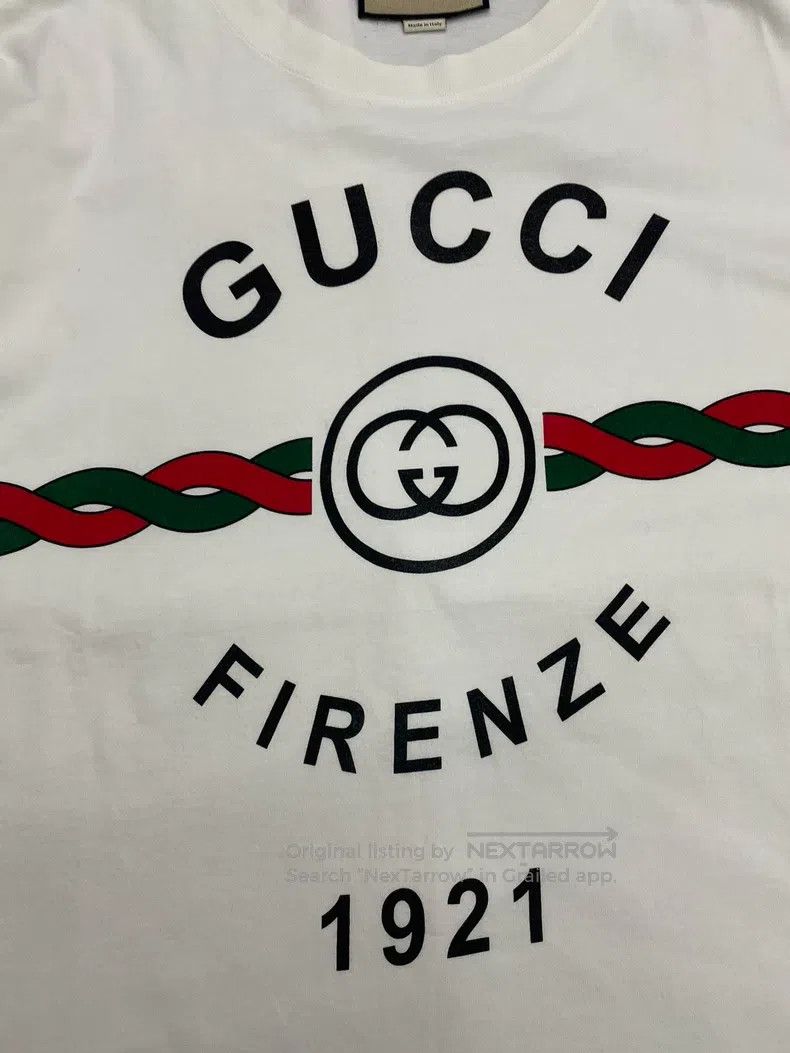 Gucci Gucci White printed letter logo short-sleeved T-shirt Size US M / EU 48-50 / 2 - 2 Thumbnail