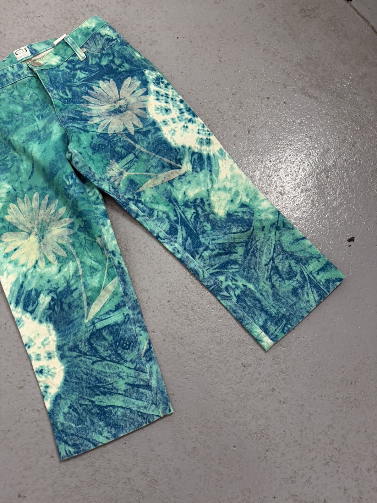 Just Cavalli Vintage Cavalli Jeans Floral Overprinted Breeches Size 29" - 2 Thumbnail
