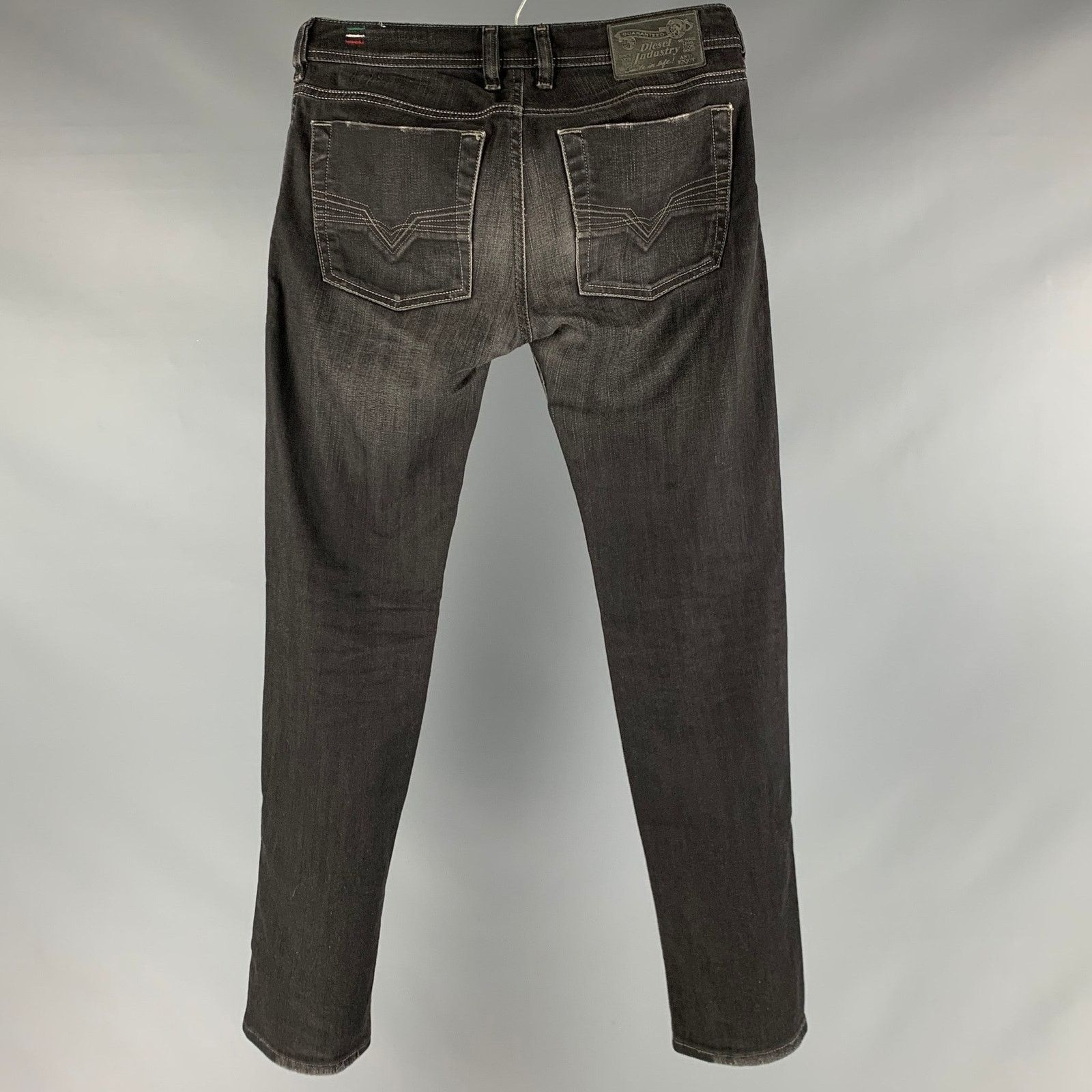 Diesel 26 Grey Charcoal Distressed Cotton Elastane Button Fly Jeans Size US 26 / EU 42 - 3 Thumbnail