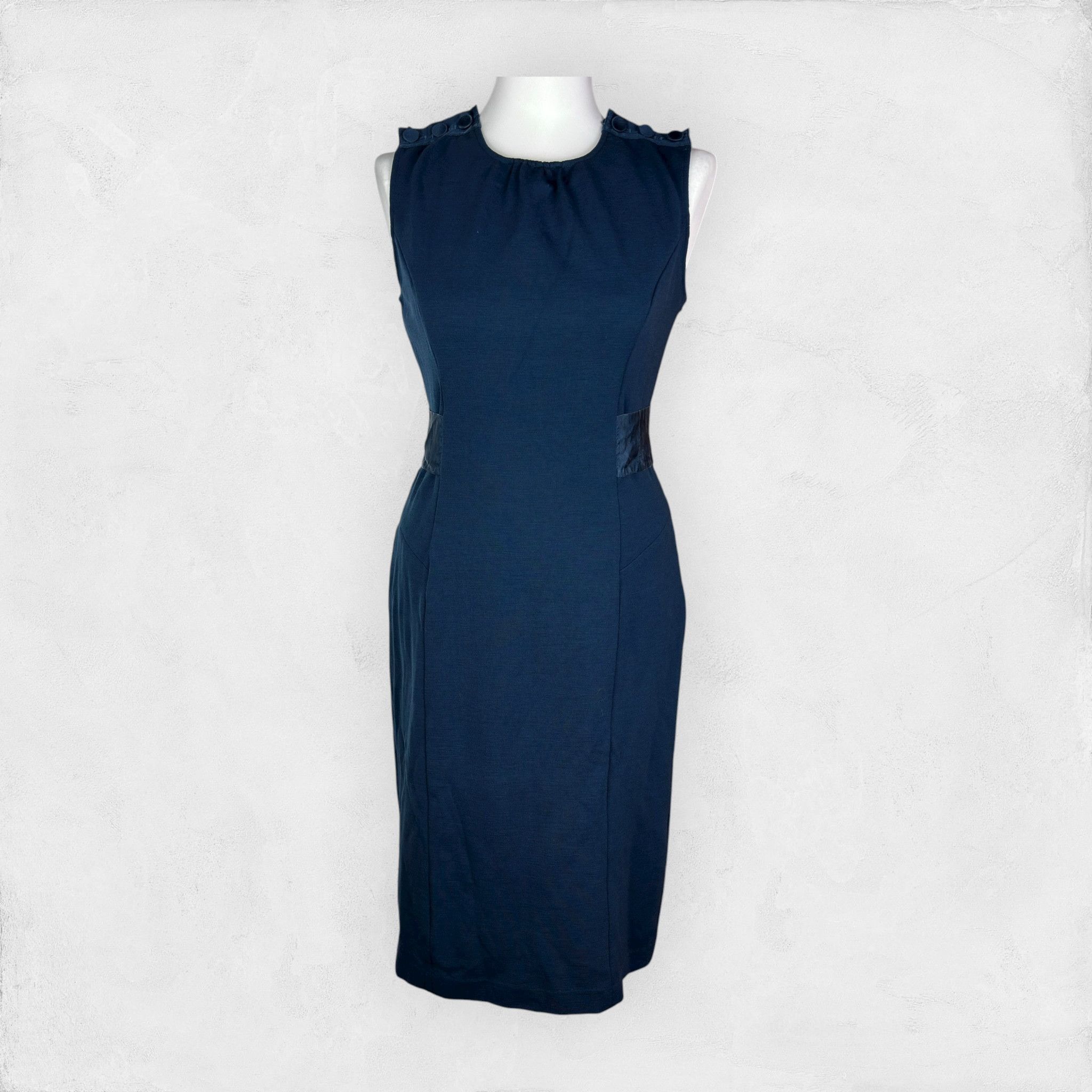 Diane von Furstenberg Diane Von Furstenberg Womens Navy Blue Stretch Sheath Dress Size M / US 6-8 / IT 42-44 - 1 Thumbnail