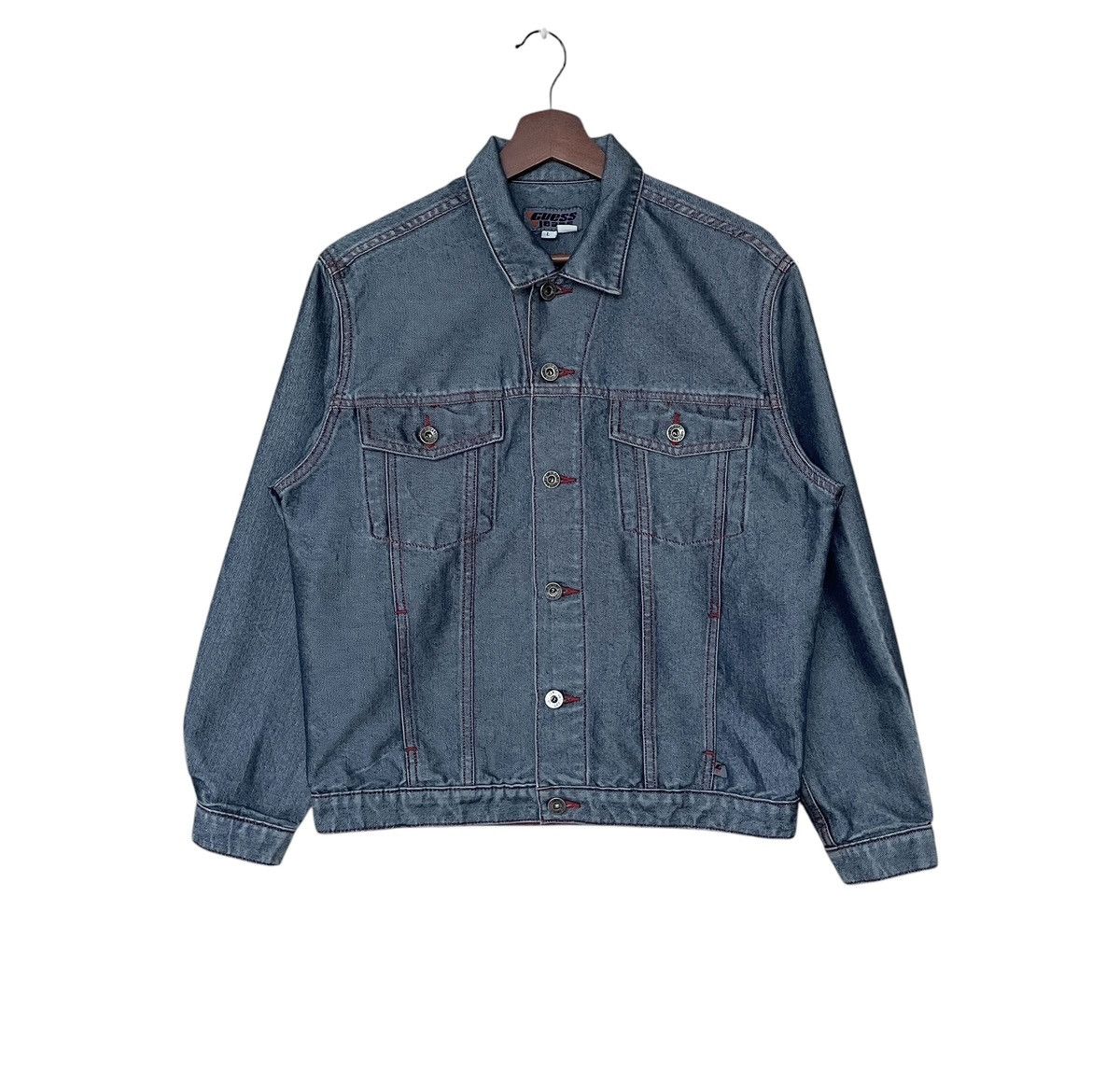 Vintage Brand Guess Made In Usa Waxed Denim Jacket 1990s