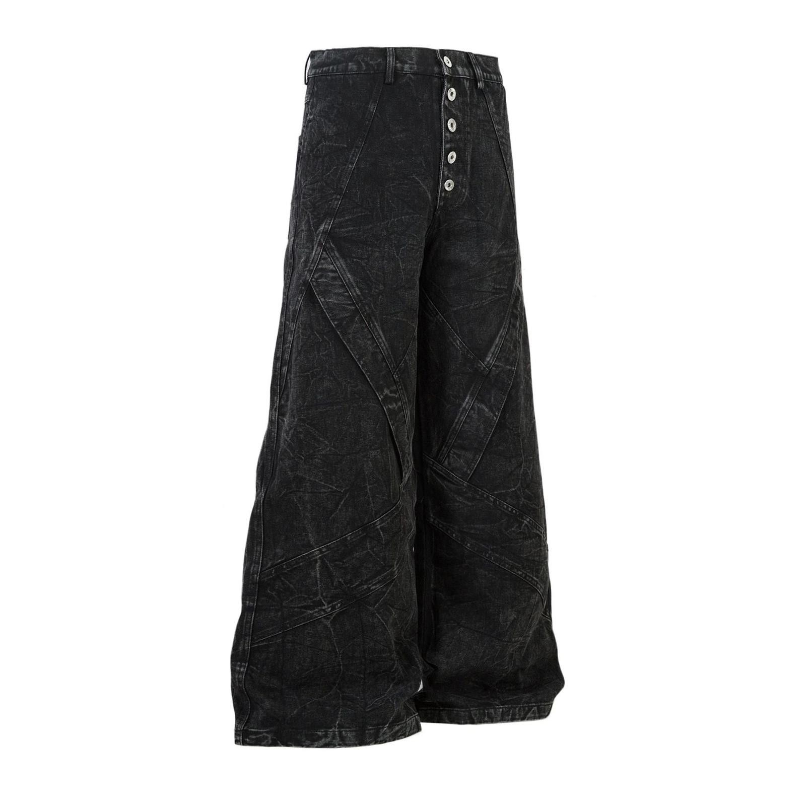 Japanese Brand Black Washed Wide-Leg Denim Jeans Size US 30 / EU 46 - 2 Thumbnail
