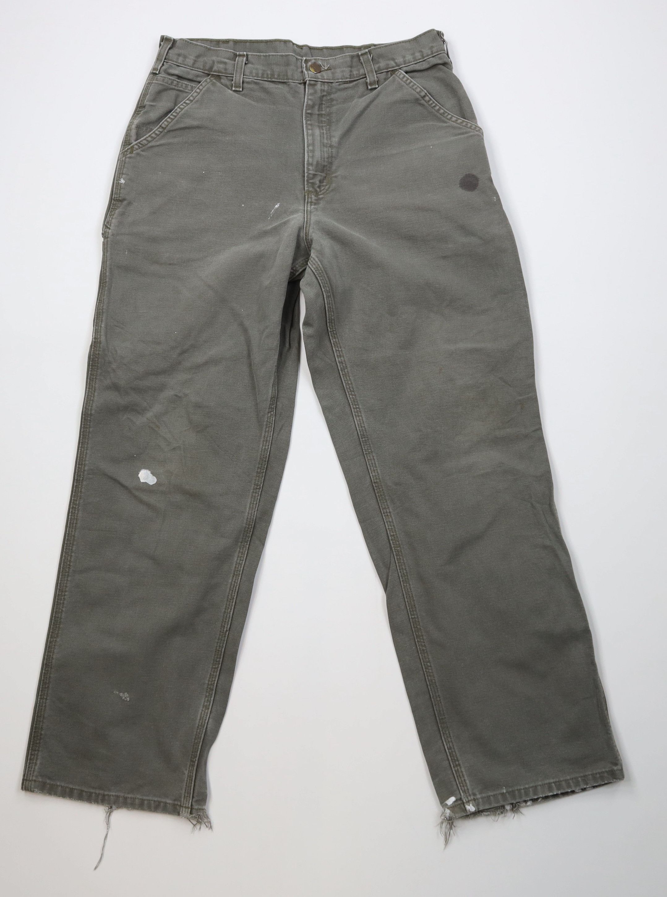 Vintage Y2K Carhartt Relaxed Dungaree Wide Leg Pants Green