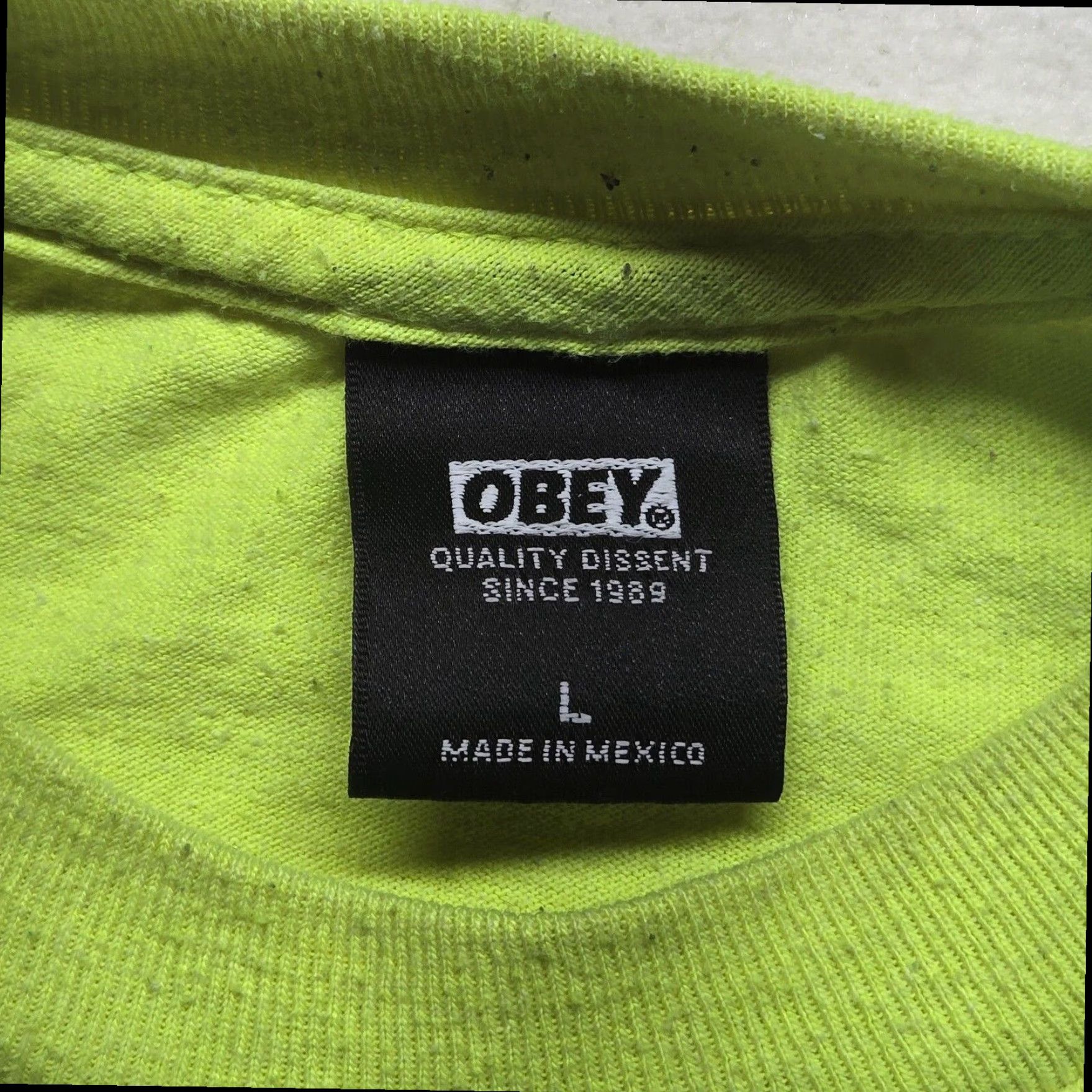 Obey OBEY Men's Yellow Graphic T-Shirt Crew Neck Short Sleeve Large Size US L / EU 52-54 / 3 - 3 Thumbnail