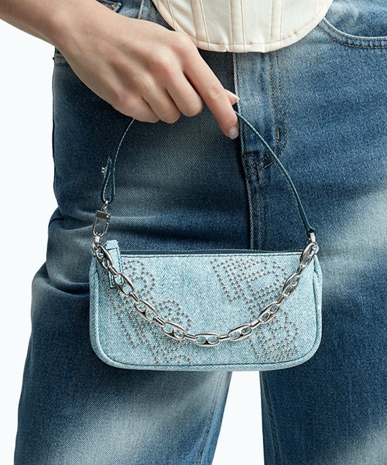 By Far 'Rachel mini' denim print bag Size ONE SIZE - 2 Thumbnail