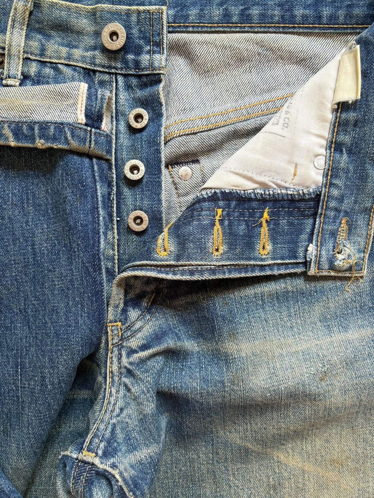 Levi's Vintage 80s Levis 503BXX Big E Selvedge Mud Wash Loose Jean Size US 30 / EU 46 - 3 Thumbnail