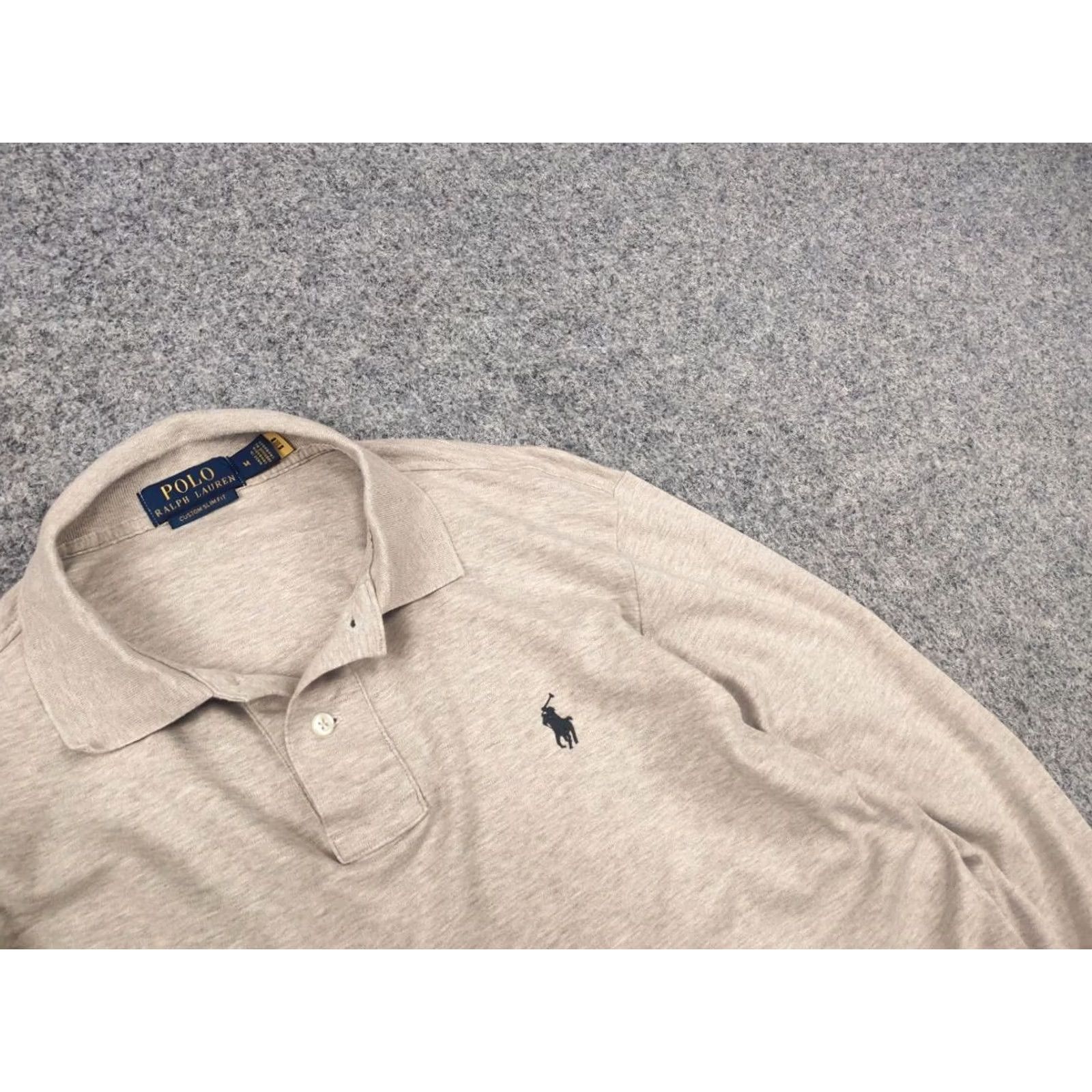 Polo Ralph Lauren Polo Ralph Lauren Custom Slim Fit Beige Polo Long sleeve Shirt Vintage Style Shirt Size US M / EU 48-50 / 2 - 6 Thumbnail