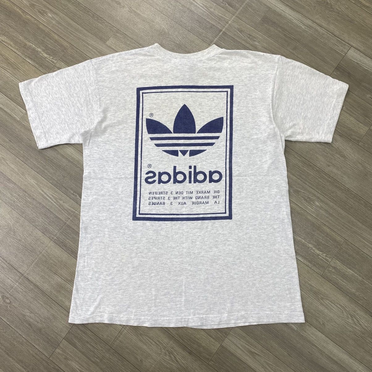 Adidas 🇺🇸1980s Vintage Adidas USA Trefoil Big Logo Spell Out Tee Size US M / EU 48-50 / 2 - 10 Thumbnail