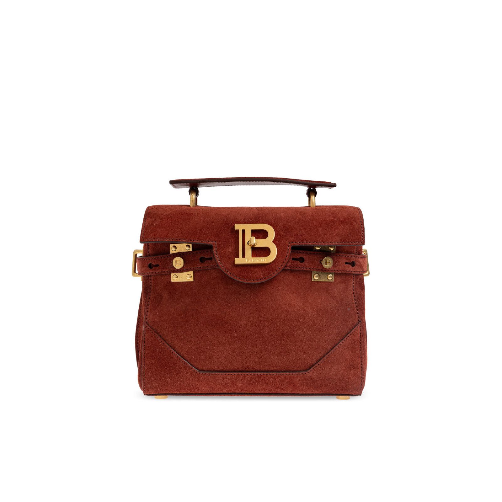 Balmain BALMAIN B-Buzz 23 Red Suede Top Handle Bag New & Authentic Size ONE SIZE - 1 Thumbnail