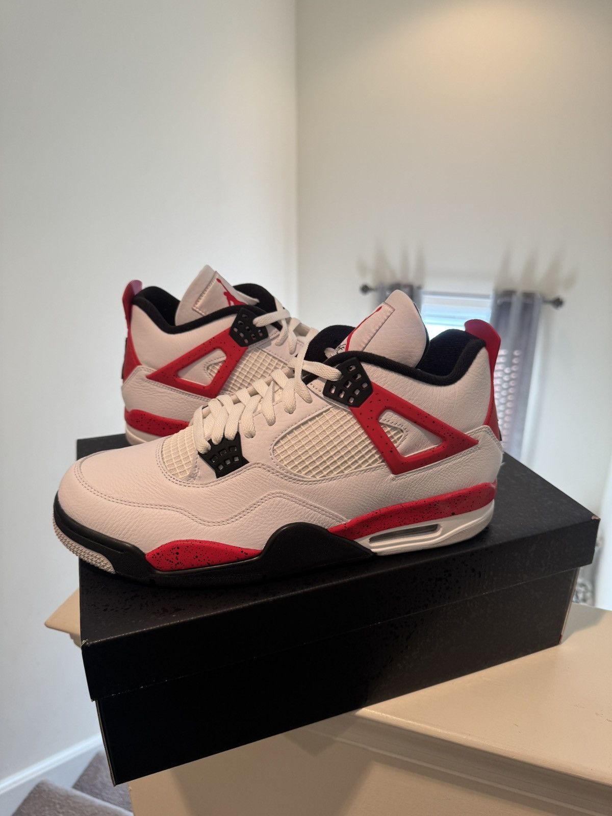 Jordan Brand Air Jordan 4 Retro Red Cement Size US 12 / EU 45 - 1 Thumbnail