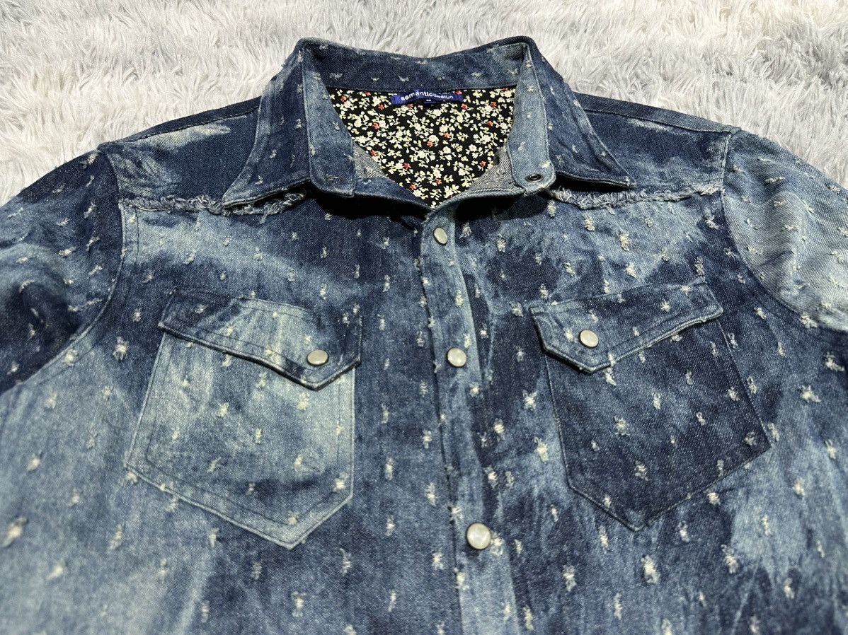 semanticdesign Y2K Semantic Design Shotgun Distressed Western Denim Shirt Size US M / EU 48-50 / 2 - 3 Thumbnail