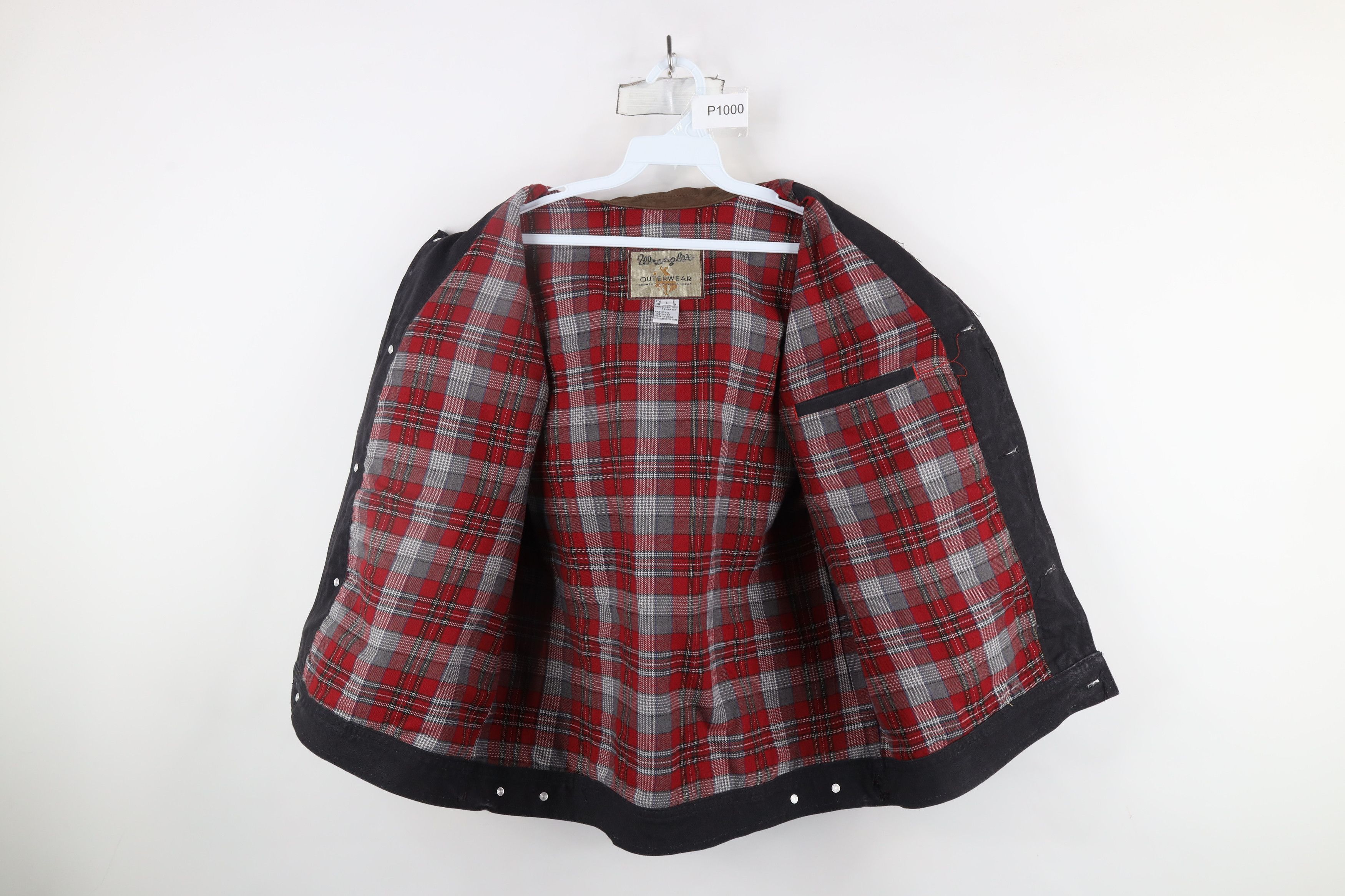 Vintage × Wrangler Vintage 90s Wrangler Collar Flannel Lined Canvas Vest Jacket Size US L / EU 52-54 / 3 - 6 Thumbnail