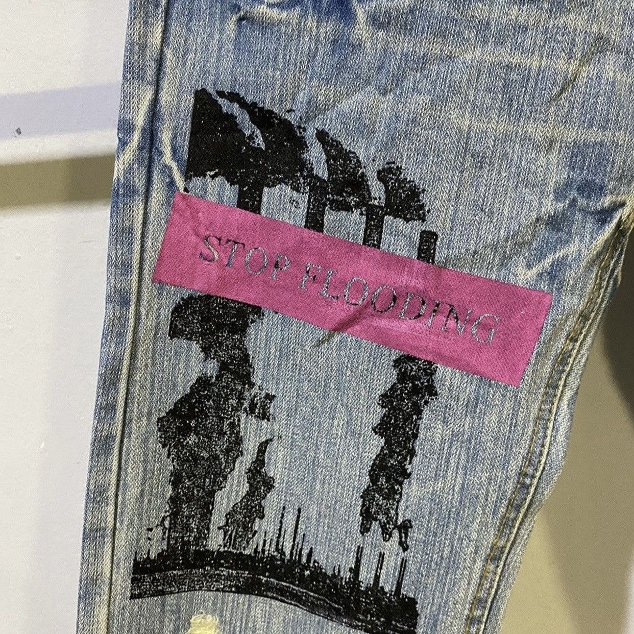 Hysteric Glamour Point Loma Rising About Pollution Faded Wash Jeans Size US 31 - 3 Thumbnail