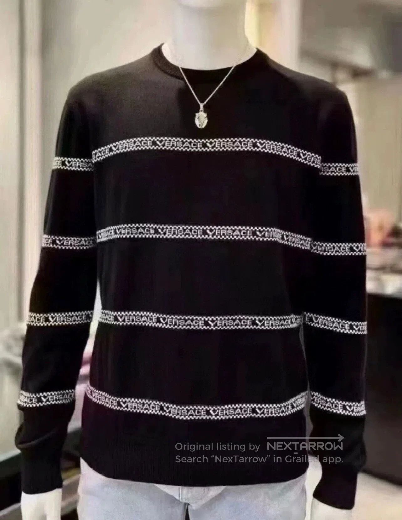 Versace versace men's knitted sweater with pattern. Size US XXL / EU 58 / 5 - 2 Thumbnail