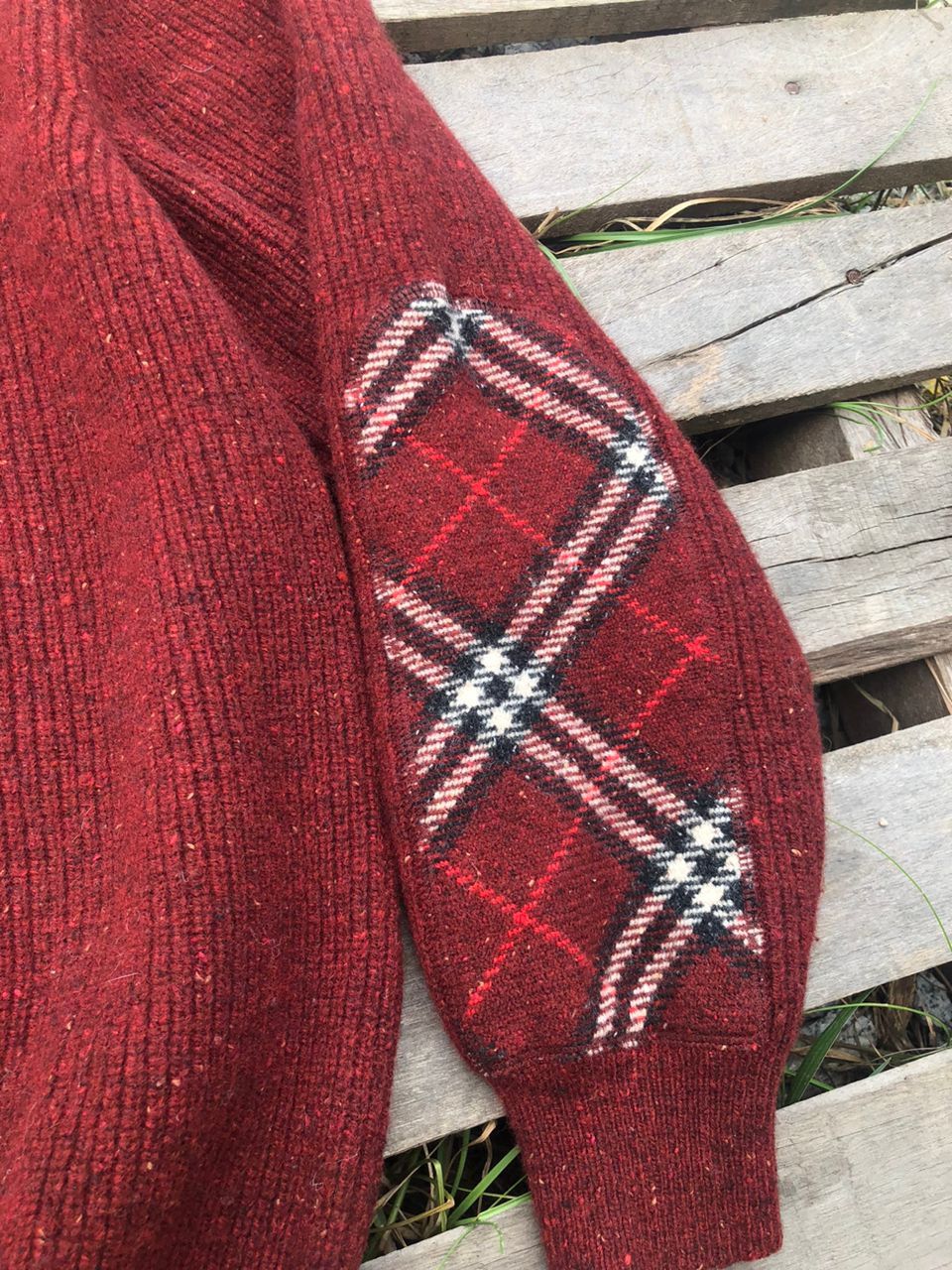 Burberry Burberry London Knit Sweaters Maroon Nova Check Size US M / EU 48-50 / 2 - 6 Thumbnail
