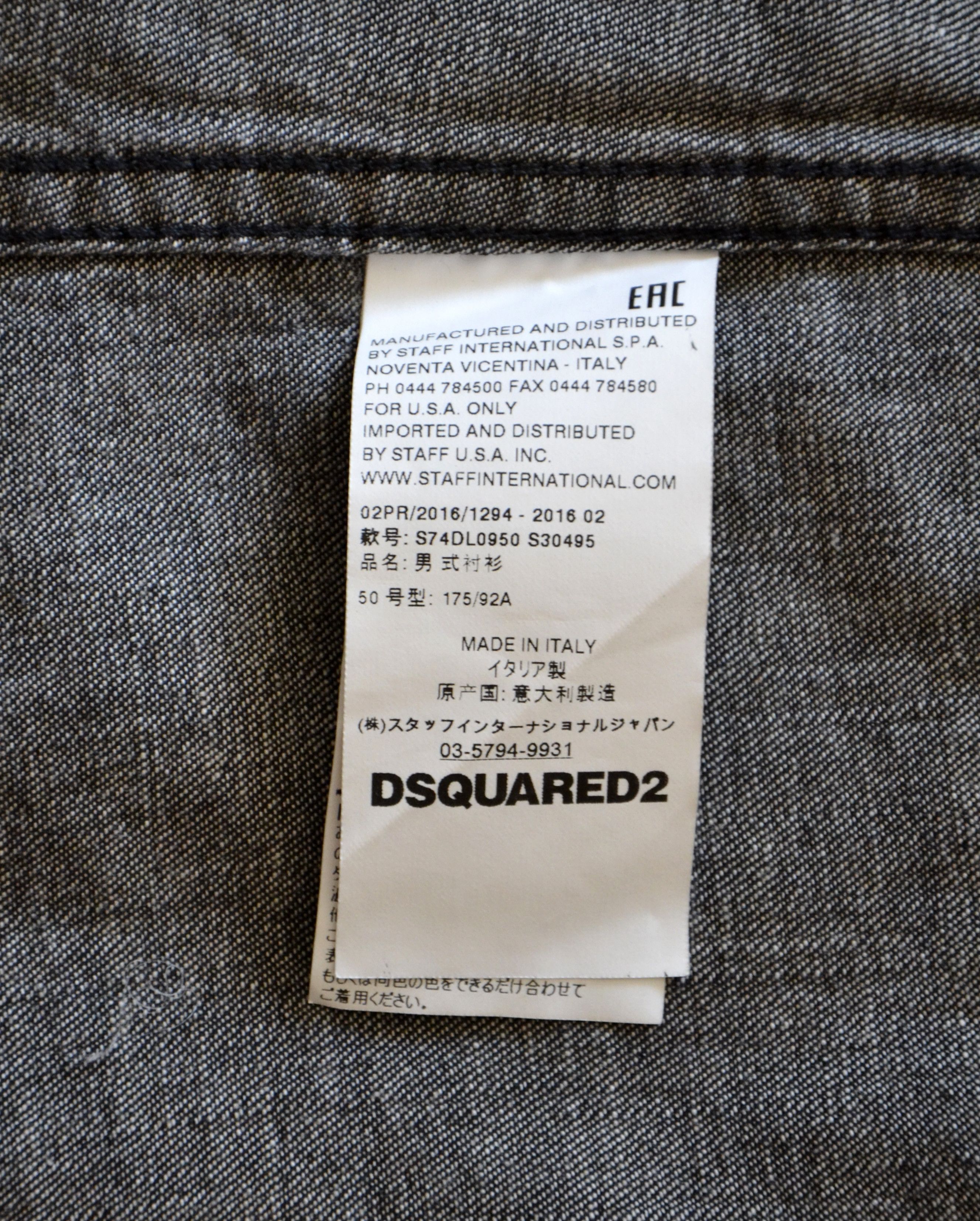 Dsquared2 DSQUARED2 Waxed-Coated Western Shirt Size US L / EU 52-54 / 3 - 6 Thumbnail