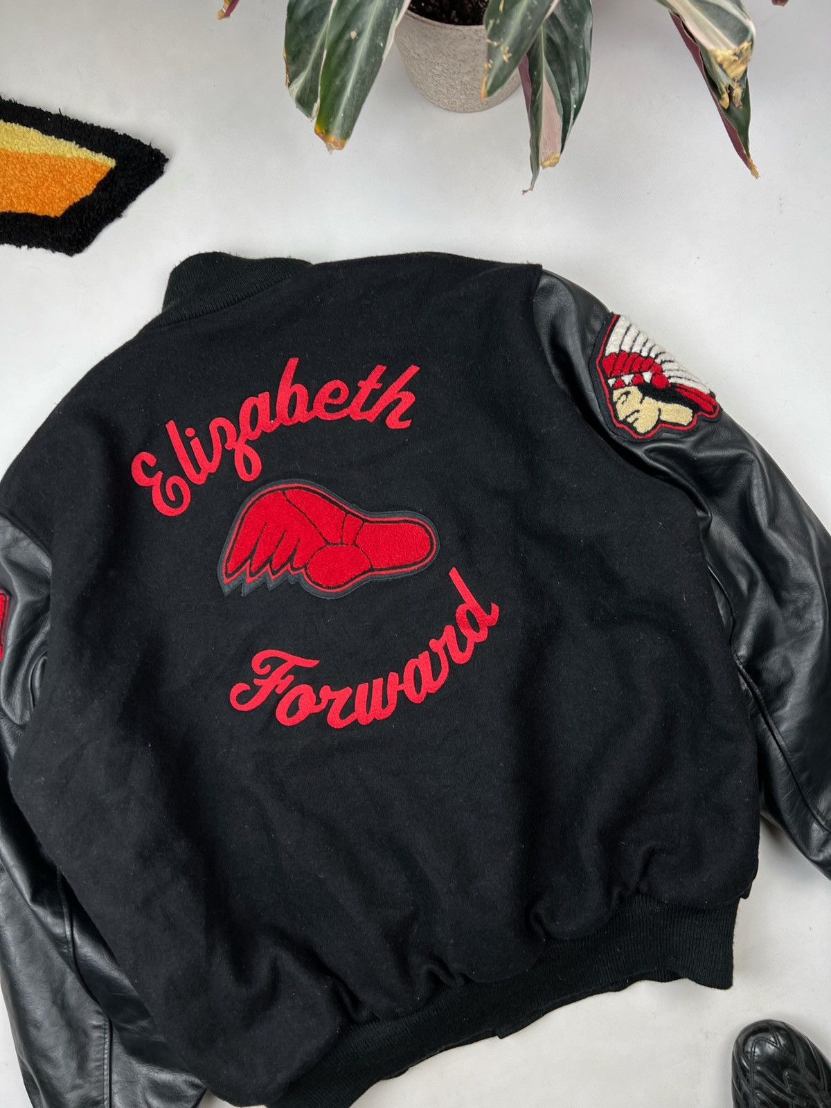 Leather Rare Leather Jacket Mecca Indian native Usa Big Logo Varsity Size US XL / EU 56 / 4 - 12 Thumbnail