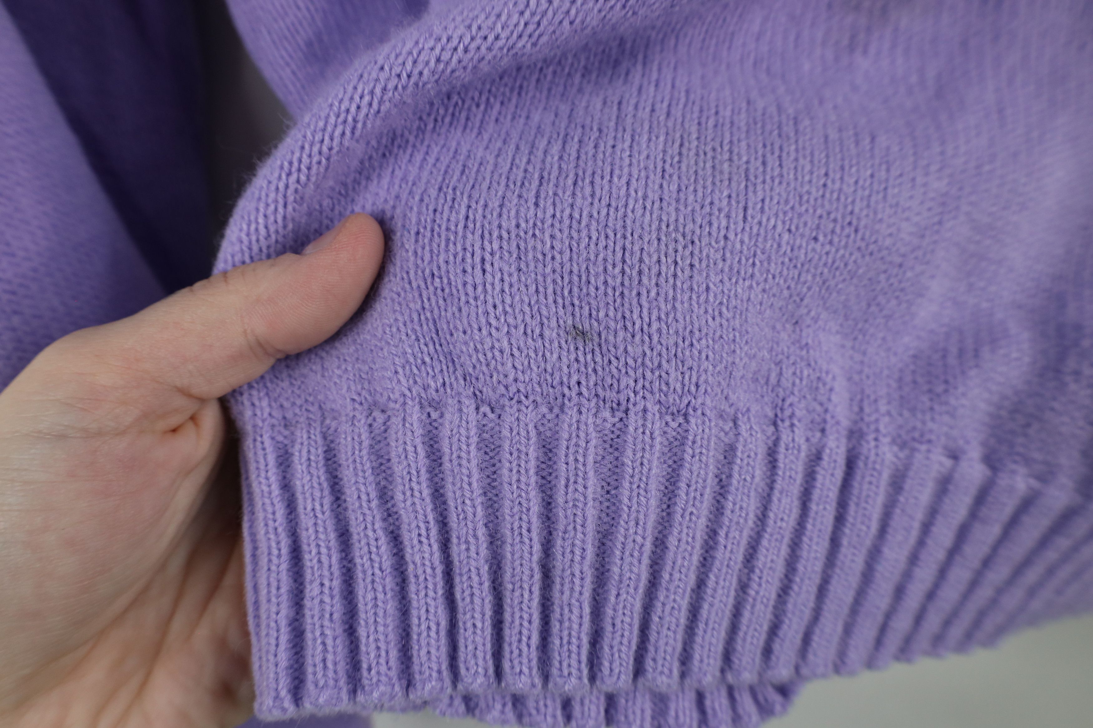 Vintage Vintage 90s Streetwear Distressed Blank Knit Sweater Purple Size M / US 6-8 / IT 42-44 - 5 Thumbnail