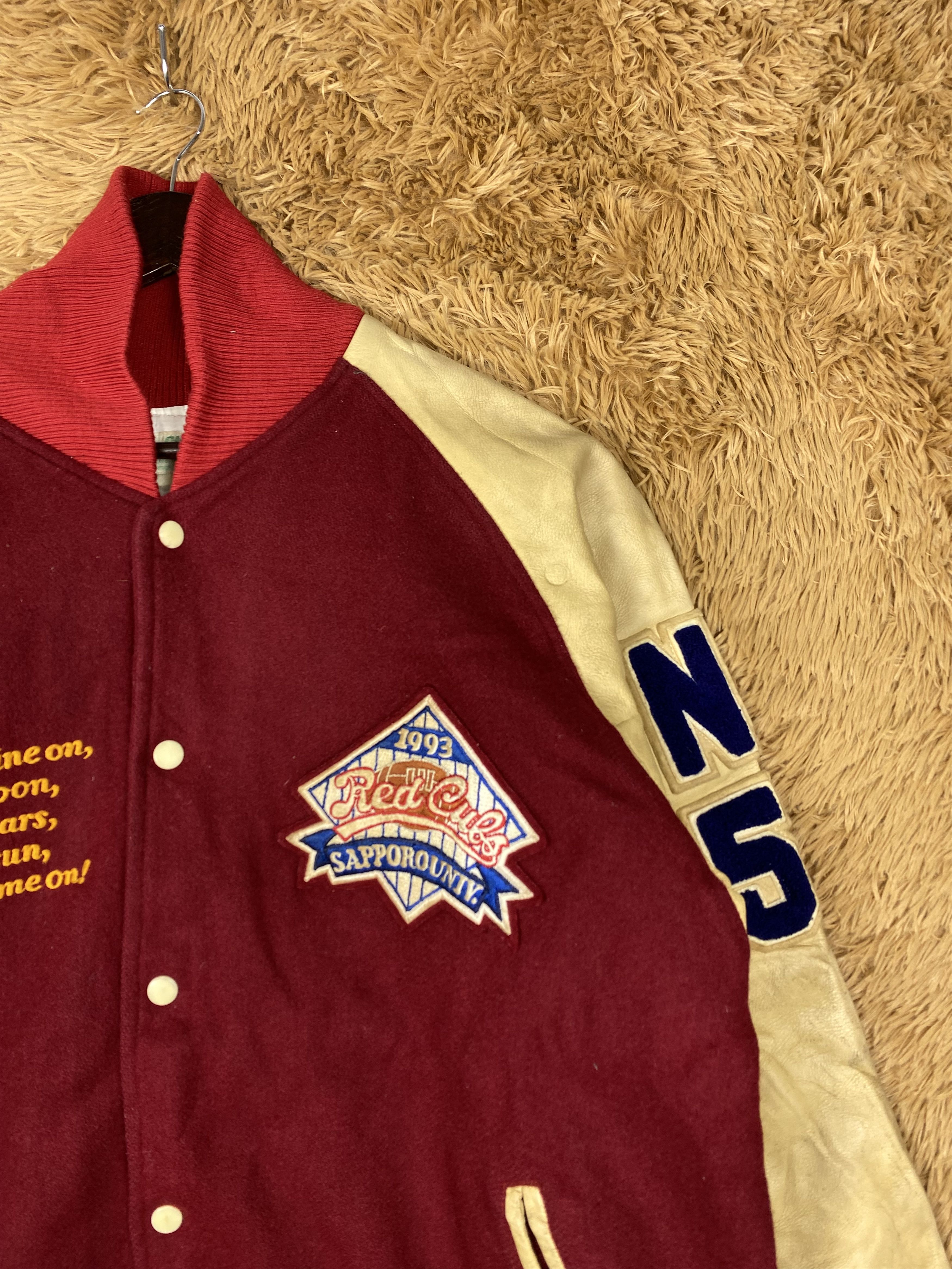 Japanese Brand Vintage Winds Club Leather Sleeve Varsity Jacket DJ0479 Size US L / EU 52-54 / 3 - 3 Thumbnail
