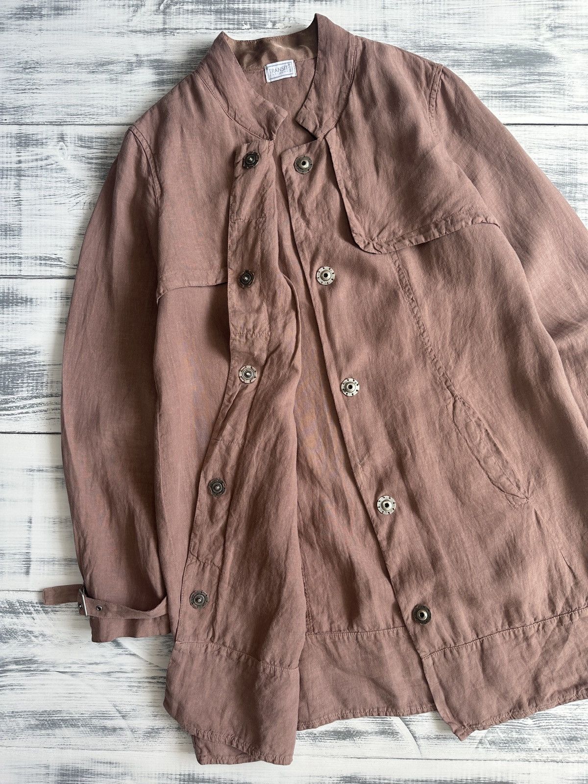 Transit TRANSIT PAR SUCH Archive Italy Dusty Pink 100% Linen Jacket Size M / US 6-8 / IT 42-44 - 3 Thumbnail